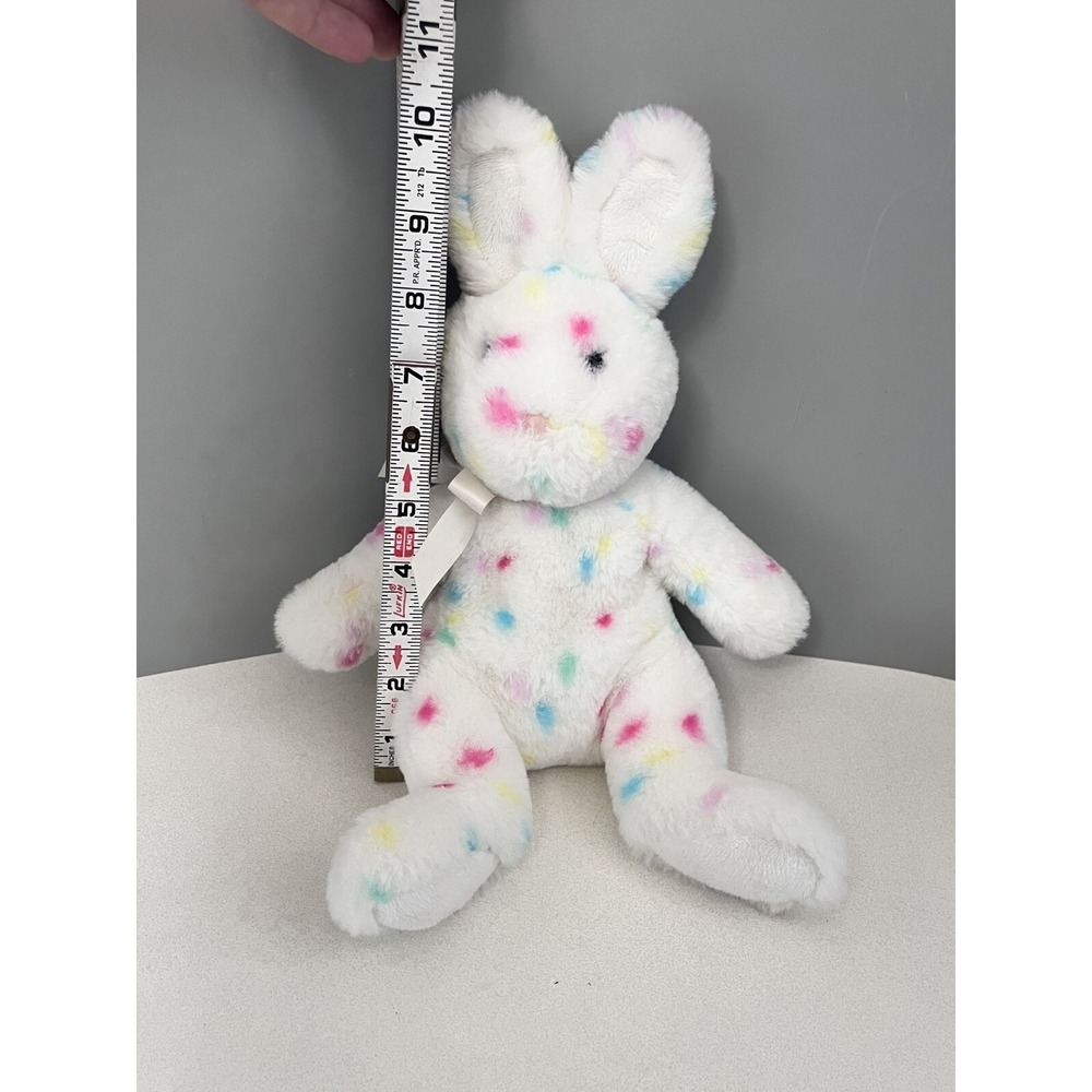 Douglas Confetti Bunny Plush White Multicolor Polka Dot Rainbow Easter Stuffed